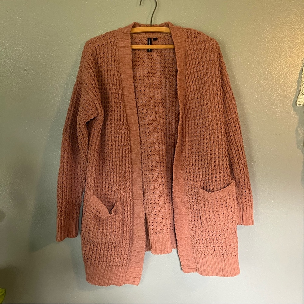 Moon & Madison Pink/brown Cardigan Sweater